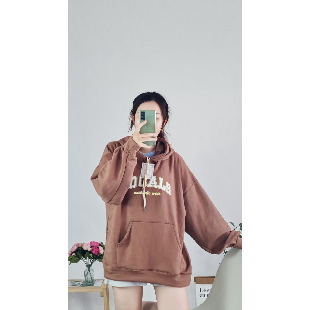 Áo HOODIE nỉ có mũ 2 lớp SAM CLO - Áo khoác chui tay dài thu đông nam nữ freesize form rộng unisex chữ LOCALS