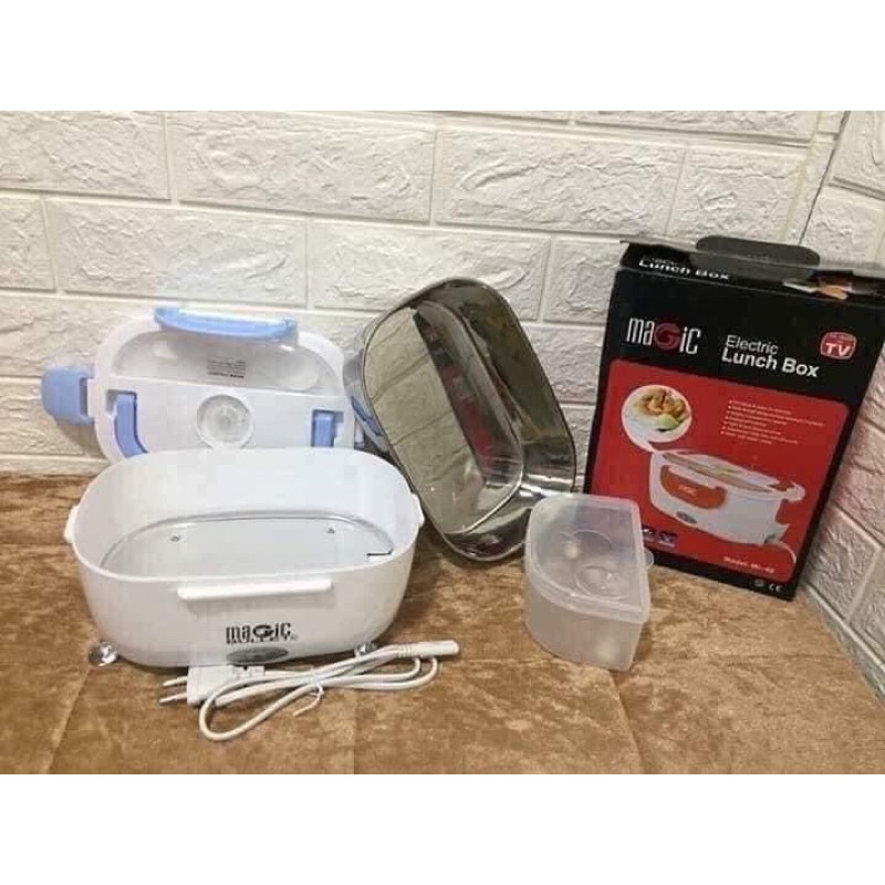 Hộp đựng cơm hâm ủ nóng căm điện thức ăn ruột inox tháo rời tiện lợi