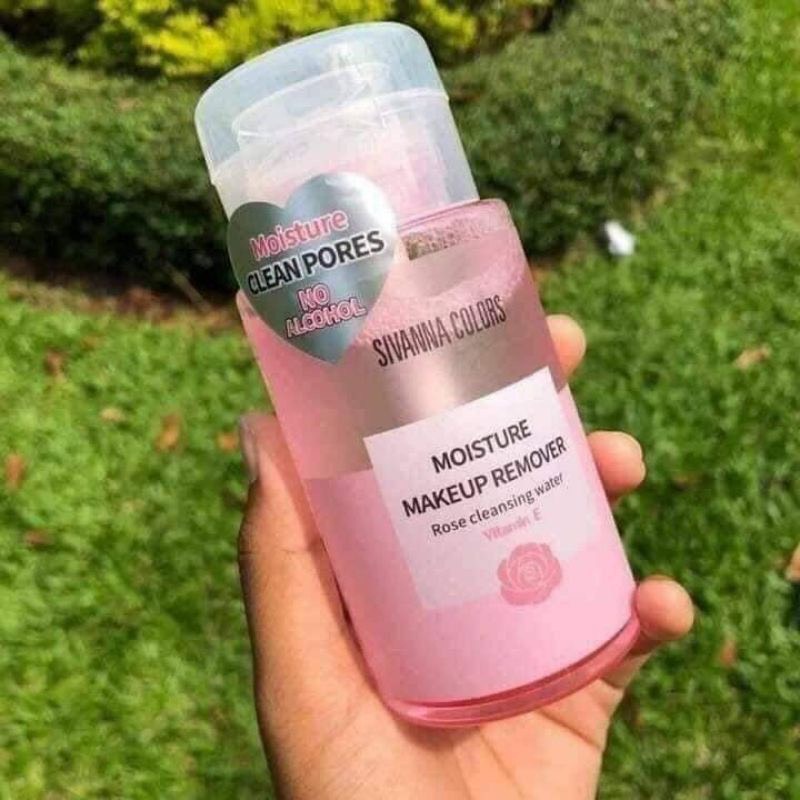 Nước tẩy trang không cồn Sivanna COLORS tinh chất Hoa Hồng &amp; Vitamin E Thái Lan 180ml AN TOÀN CHO MỌI LÀN DA