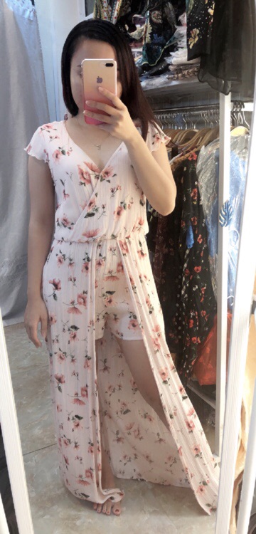 Váy maxi hoa phồi quần  - ẢNH THẬT