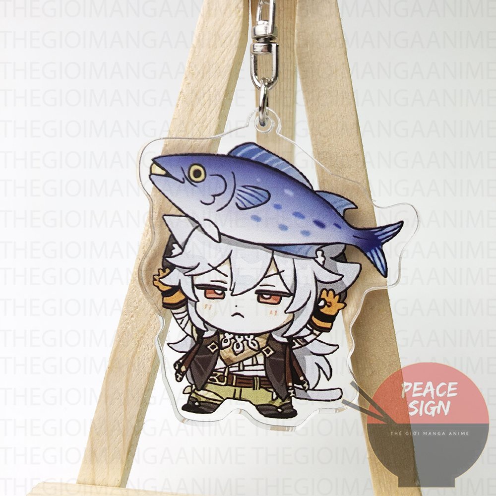 ( Mica trong acrylic ) Móc khóa xinh xắn Genshin Impact ver CÁ anime chibi