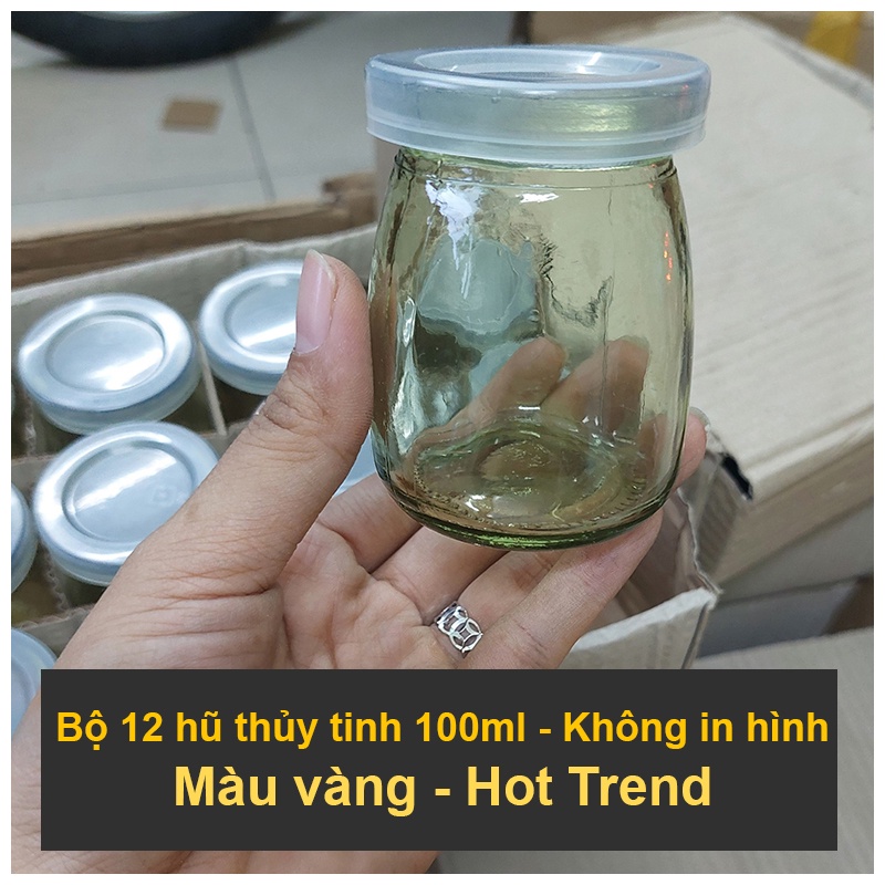 Bộ 12 hủ thủy tinh làm sữa chua 100ml