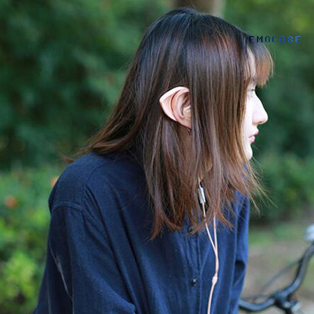 1 Đôi Tai Yêu Tinh Nhân Tạo Dài Mềm Mại Dùng Hóa Trang Tiệc Halloween