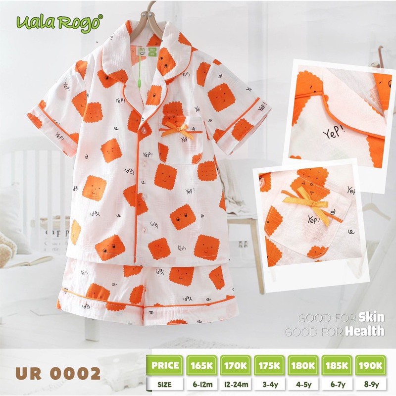 Bộ pijama cúc giữa họa tiết Uala Rogo UR0002