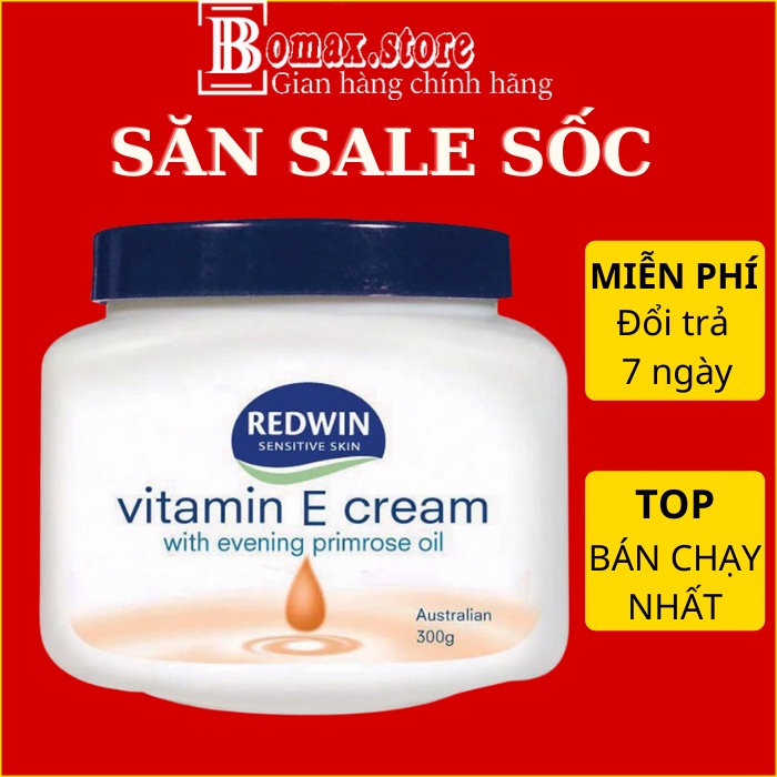 Kem Dưỡng Ẩm Redwin Vitamin E Cream 300g Úc Chính Hãng - Giúp Dưỡng Da Mặt Hết Khô, Nứt Nẻ