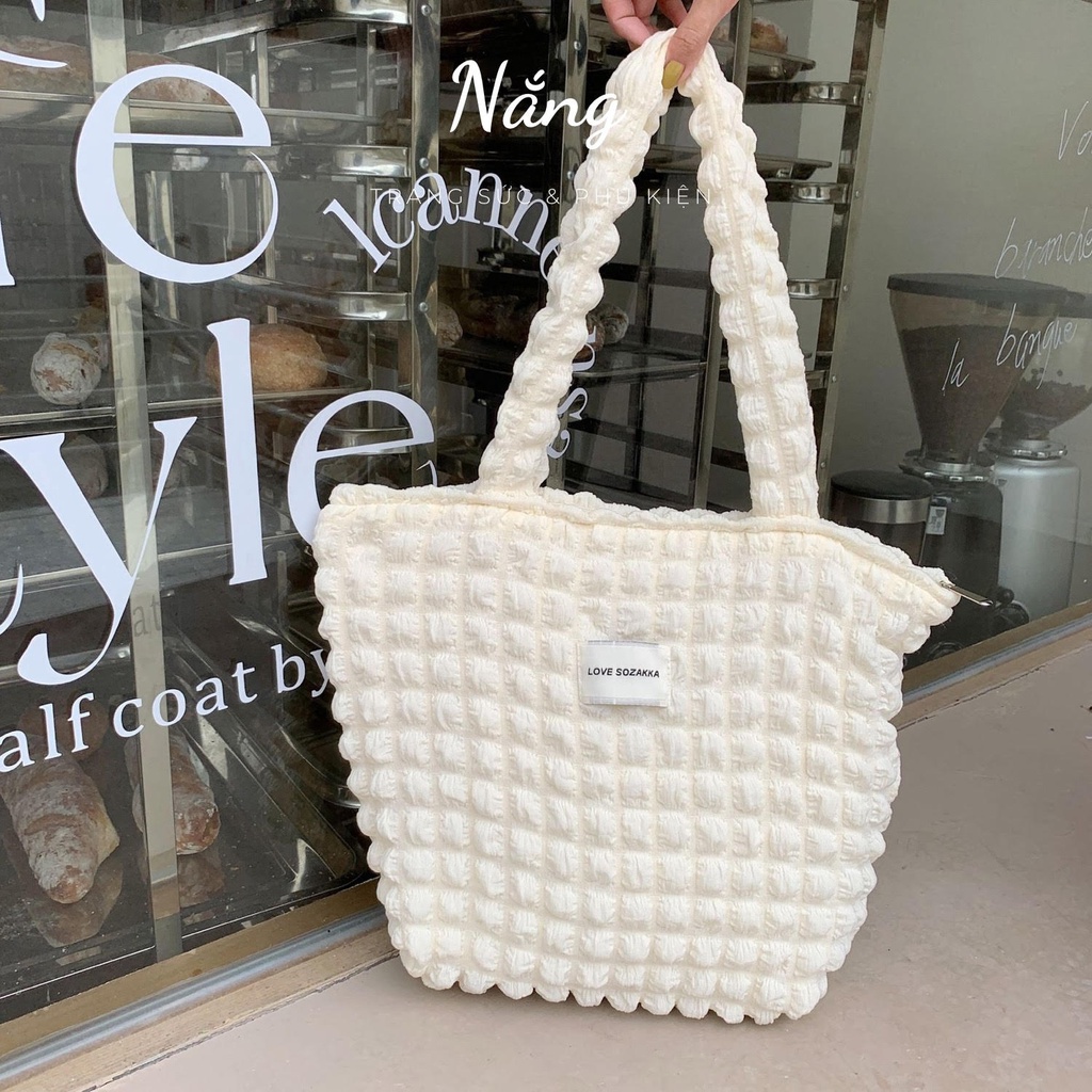 Túi tote đeo vai nữ NẮNG Accessories có khóa kéo thời trang hàn quốc
