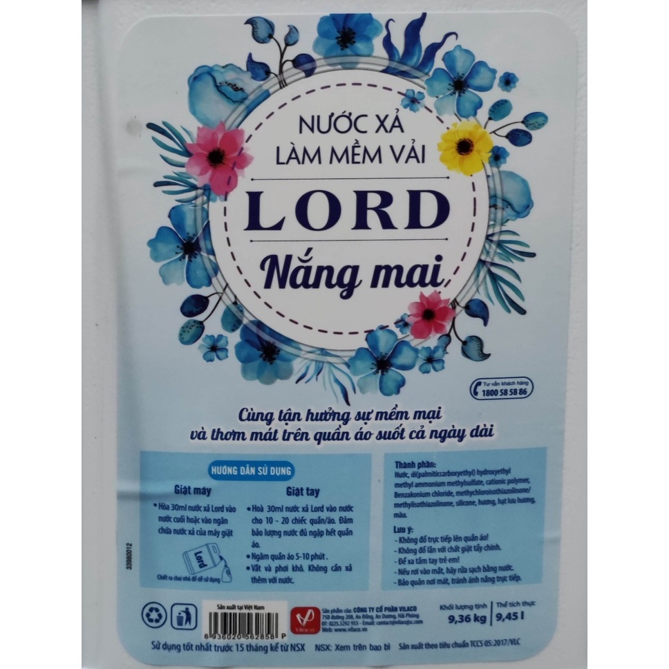 Nước xả làm mềm vải Lord tinh dầu Lavender 9,43 lít - Siêu tiết kiệm