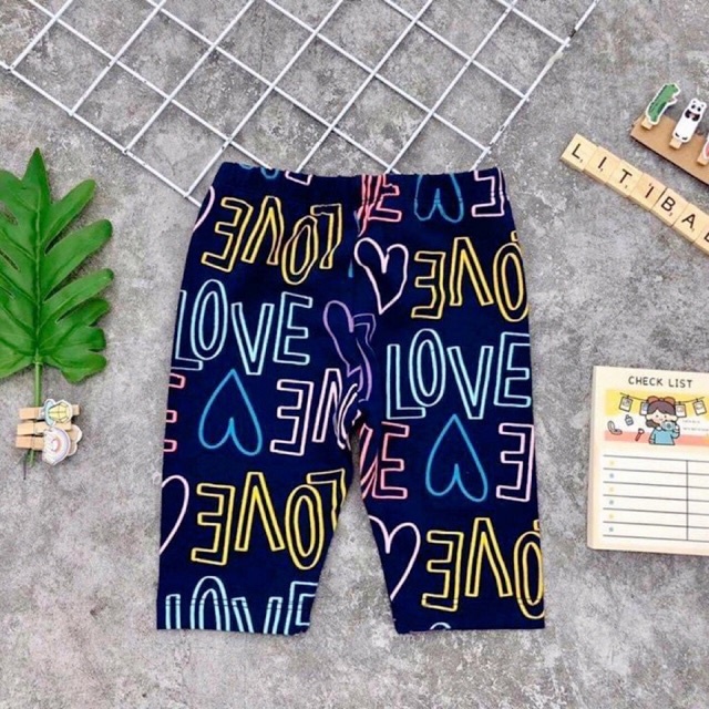 Quần legging Lửng Cho Bé Gái Cotton Co Dãn (6-25kg)