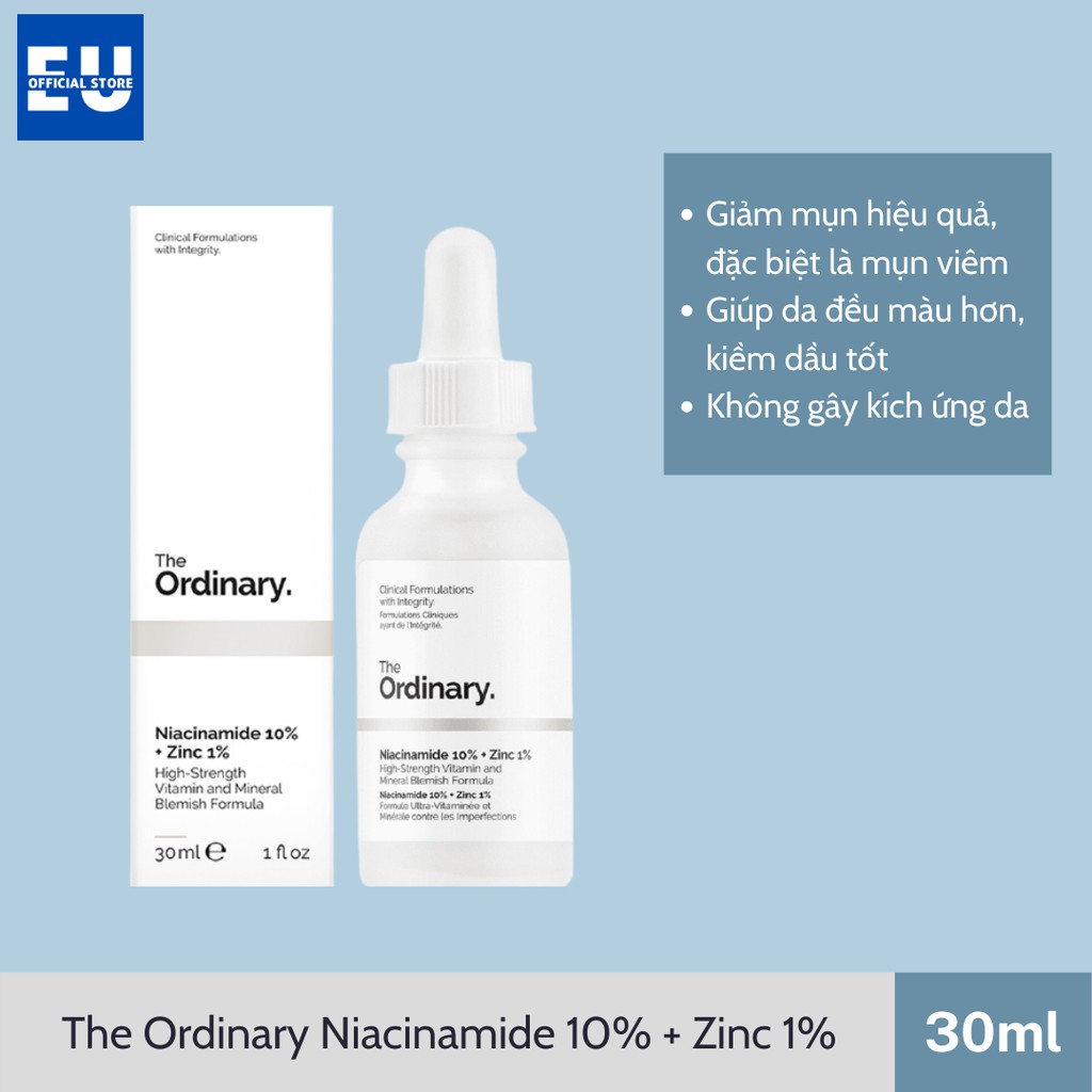 [Loại 30ml/60ml] Tinh chất Serum The Ordinary Niacinamide 10% + Zinc 1%