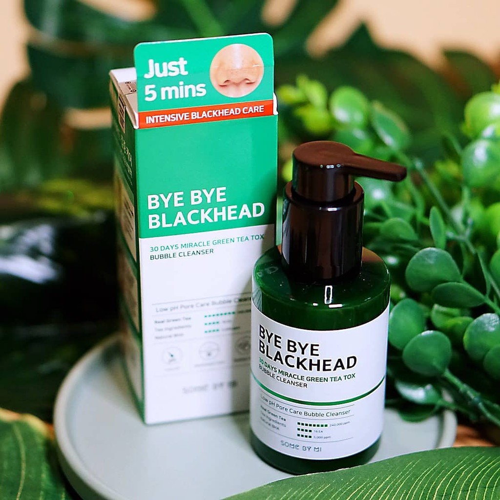 Sữa Rửa Mặt Sủi Bọt Loại Bỏ Mụn Đầu Đen Some By Mi Bye Bye Blackhead Miracle Green Tea Tox Bubble Clean 120ml