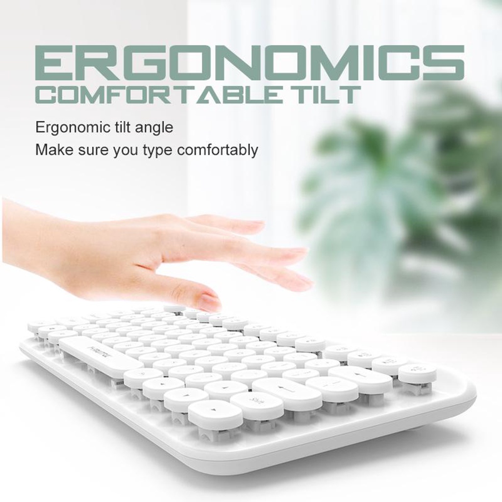 Bàn Phím Bluetooth Không Dây 2.4g Cho Laptop - Màu Trắng | BigBuy360 - bigbuy360.vn