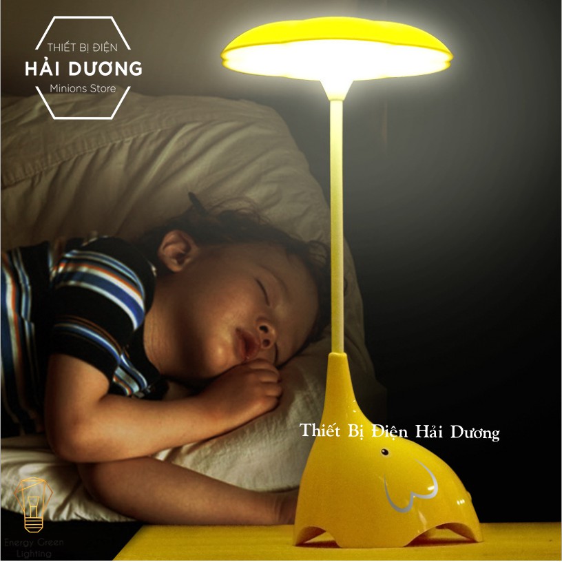 Đèn ngủ Hình Chú Voi Siêu Dễ Thương - Ánh Sáng Vàng - Tăng Giảm Ánh Sáng - Thay Đổi Góc Sáng Linh Hoạt - Có video