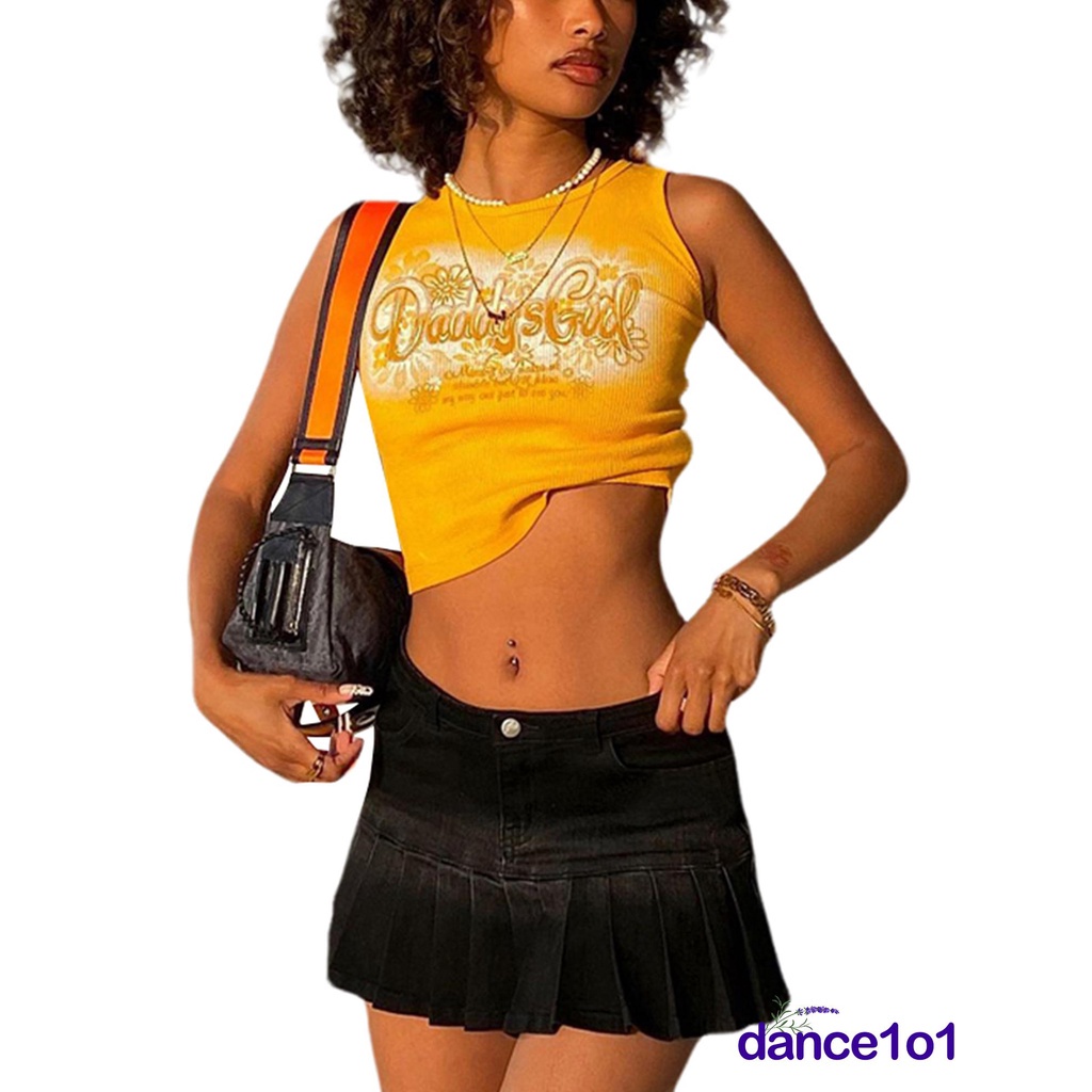 Áo sát nách cổ tròn in chữ thời trang cho nữ