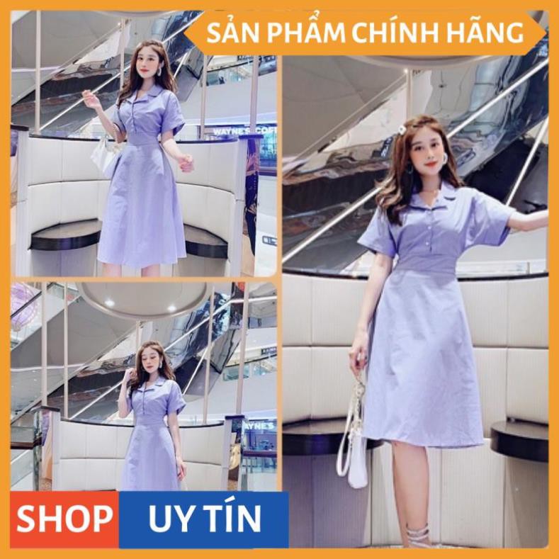 Đầm xoè cổ vest tay ngắn,thiết kế kiểu cổ điển quốc dân dễ thương, xinh đẹp tại Thời Trang VADA (Đ256)