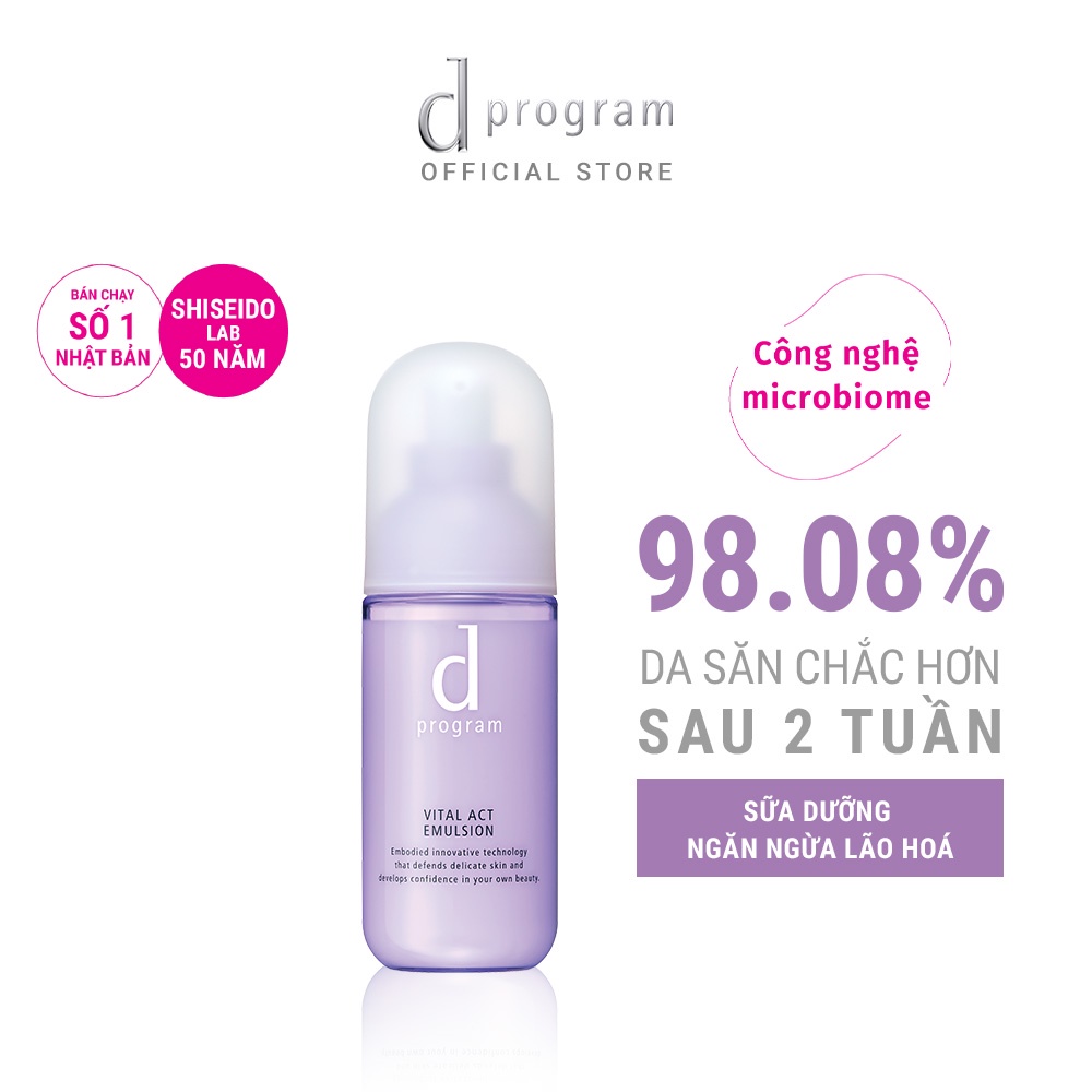 Sữa dưỡng ngăn ngừa lão hóa cho da nhạy cảm Dprogram Microbiome Vital Act Emulsion 100ml