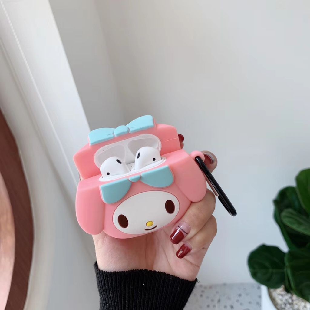 AirPods 1/2 Silicone Case &amp; Hook Sanrio Cute Carttoon Melody AirPods protective Cover