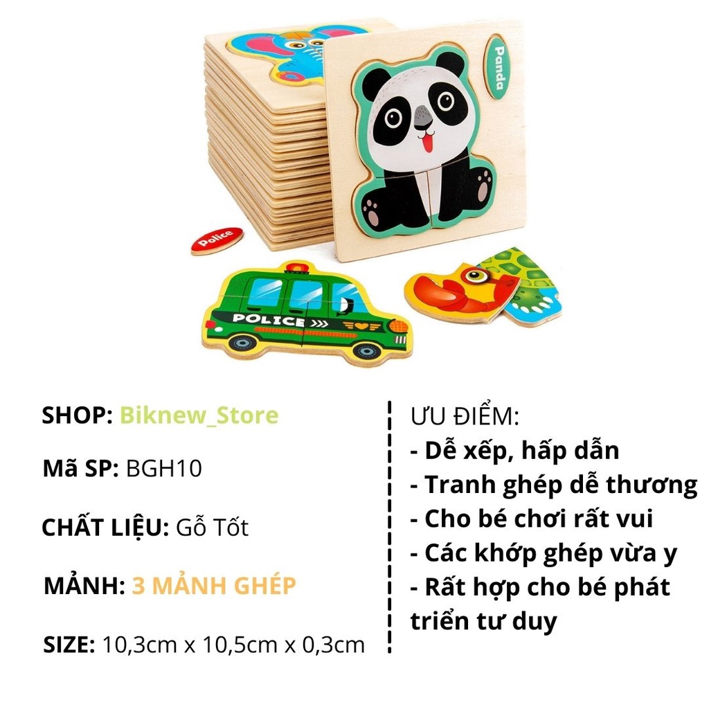 Bộ xếp hình bằng gỗ đồ chơi cho bé thông minh sáng tạo – BGH10