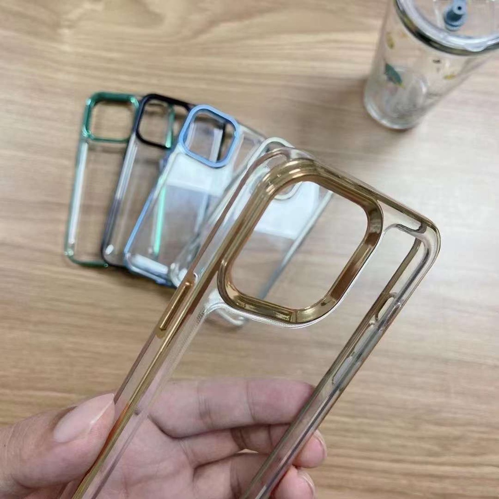 Ốp Điện Thoại Acrylic Trong Suốt Chống Sốc Mạ Sang Trọng Cho iPhone 13 12 11 Pro Max 13 Pro 12 Pro Max 13 Pro Max