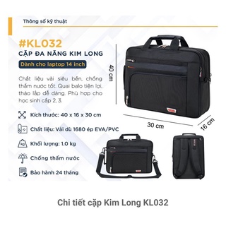 Cặp đen học sinh cấp 2 và cấp 3, cặp đa năng Kim Long KL032