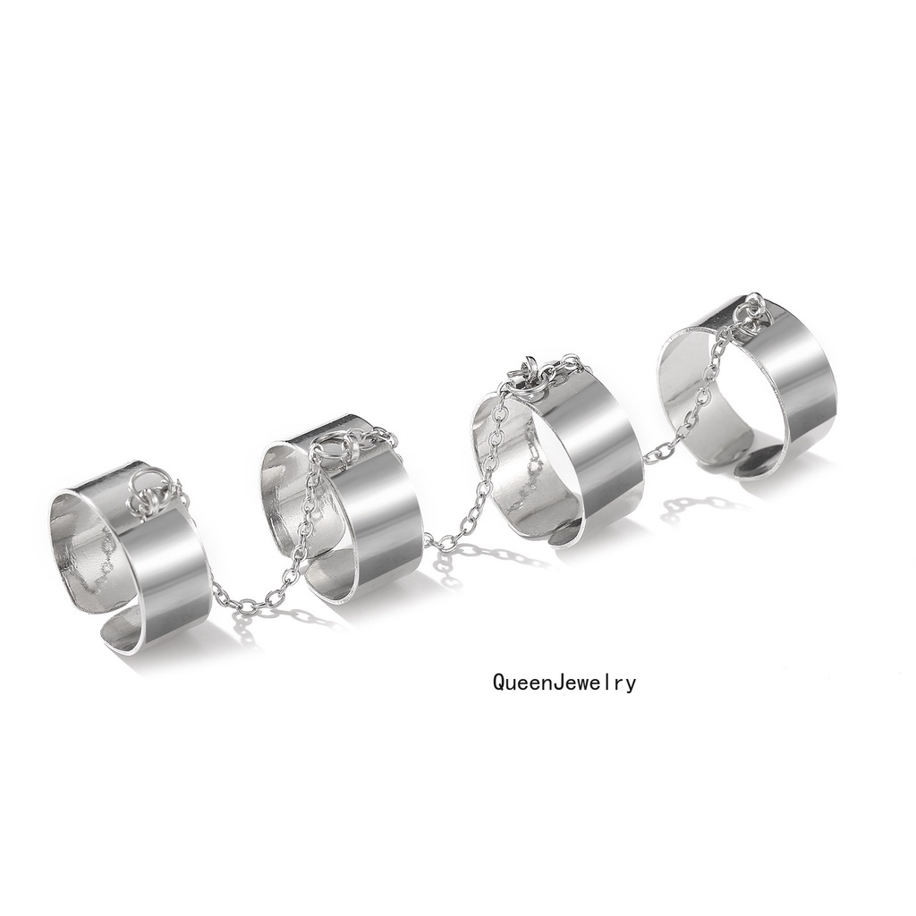 Nhẫn Hình Thánh Giá Dây Xích Có Thể Điều Chỉnh Phong Cách Hip Hop Cổ Điển