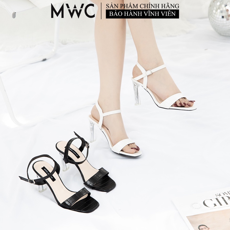 Giày MWC 4102 - Giày Cao Gót MWC Quai Ngang Đế Thủy Tinh 7CM