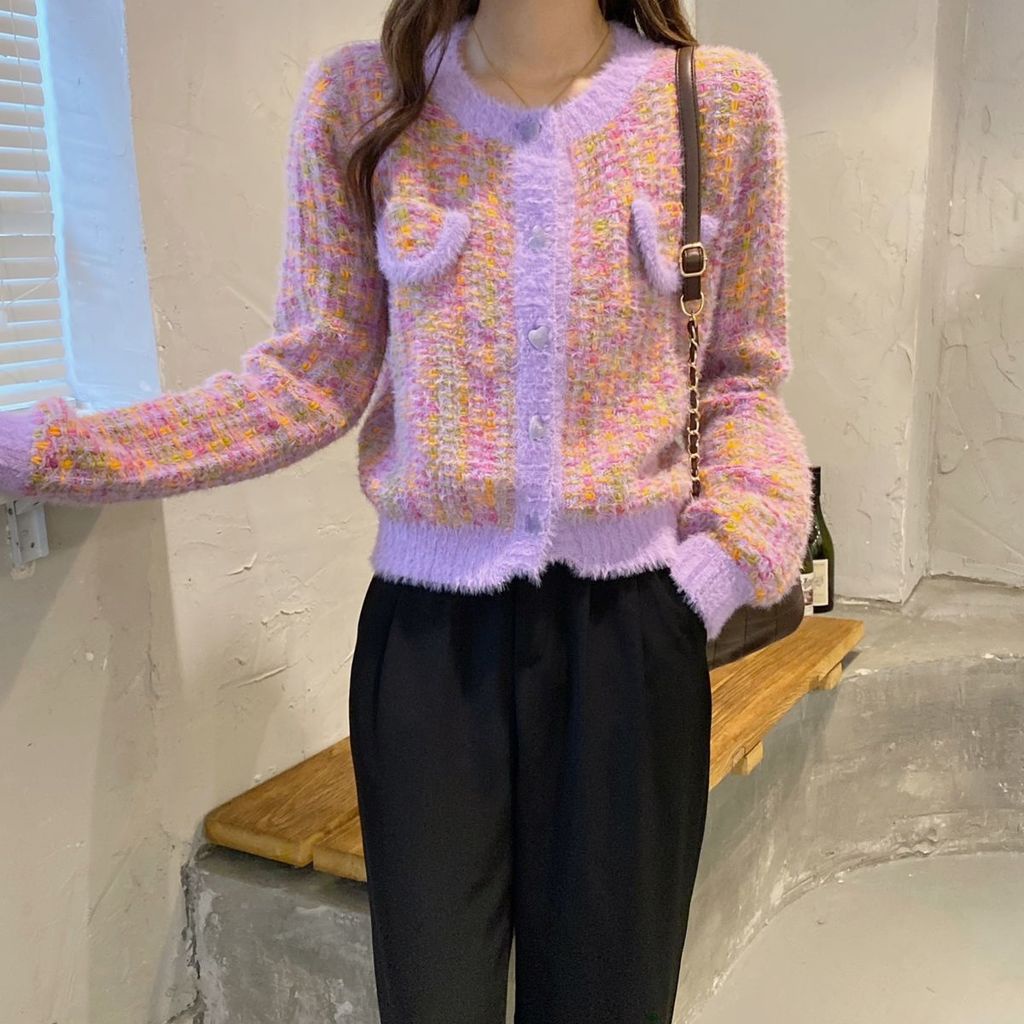 Áo Khoác Cardigan Dệt Kim Thời Trang Thu Đông Cho Nữ