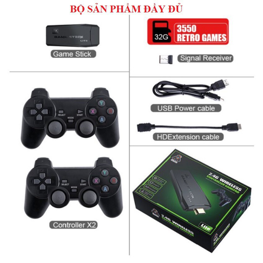 Máy Chơi Game 4 Nút Playstation HDMI Tay Cầm Không Dây Tích Hợp 3500+ Games Chọn Lọc FULL HD [BẢN LITE]