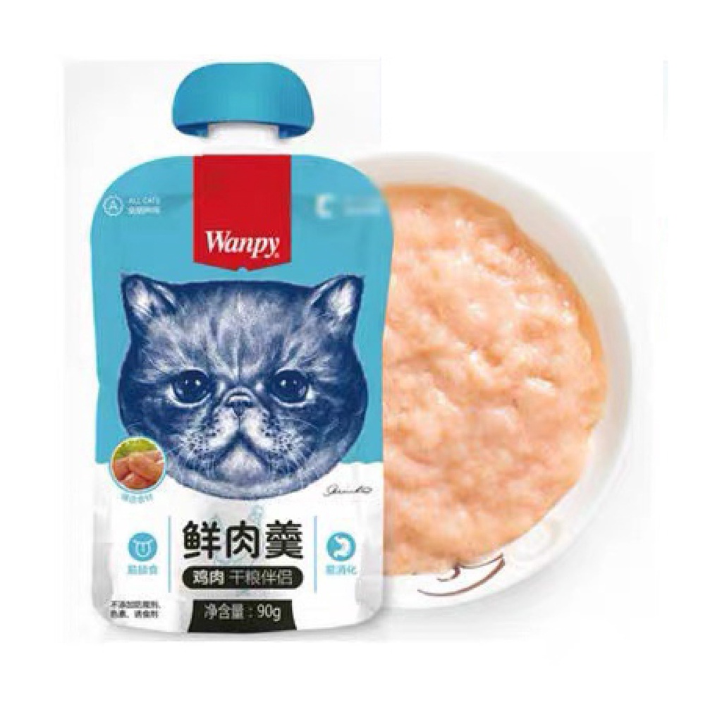 Súp Thưởng Wanpy nắp vặn cho mèo gói 90G