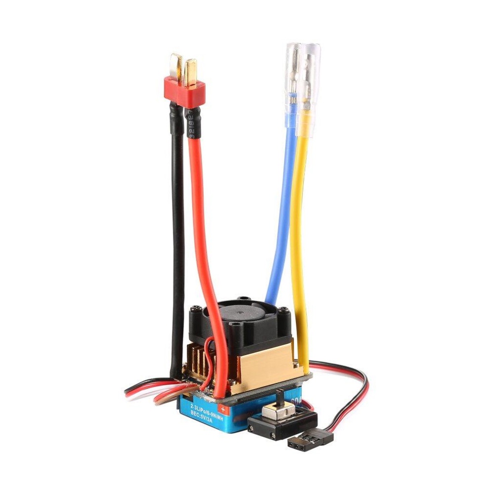 Bộ Điều Tốc Độ Chổi Than 2-3 Lipo / 6-9NiMH 60A Kèm Quạt Tản Nhiệt Cho Xe Hơi Điều Khiển Từ Xa, Tỉ Lệ 1