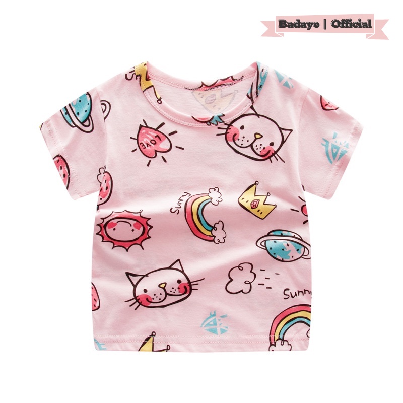 Áo thun bé trai bé gái cộc tay Chất liệu cotton in hình cao cấp hàng quảng châu đẹp Badayo E1.001.KL110