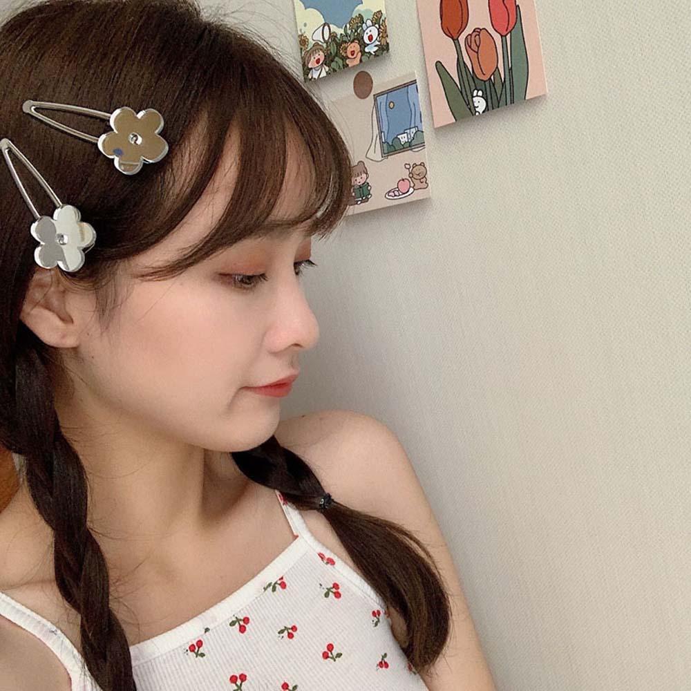Kẹp Tóc Hình Hoa Tulip Bằng Kim Loại Tráng Gương Lấp Lánh Phong Cách Hàn Quốc Cho