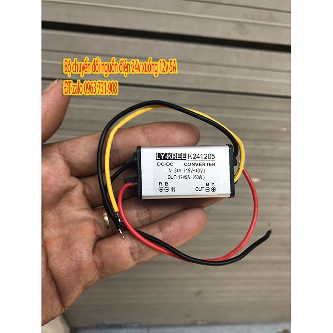 Bộ chuyển đổi nguồn điện 24V DC xuống dòng điện DC 12v 5A