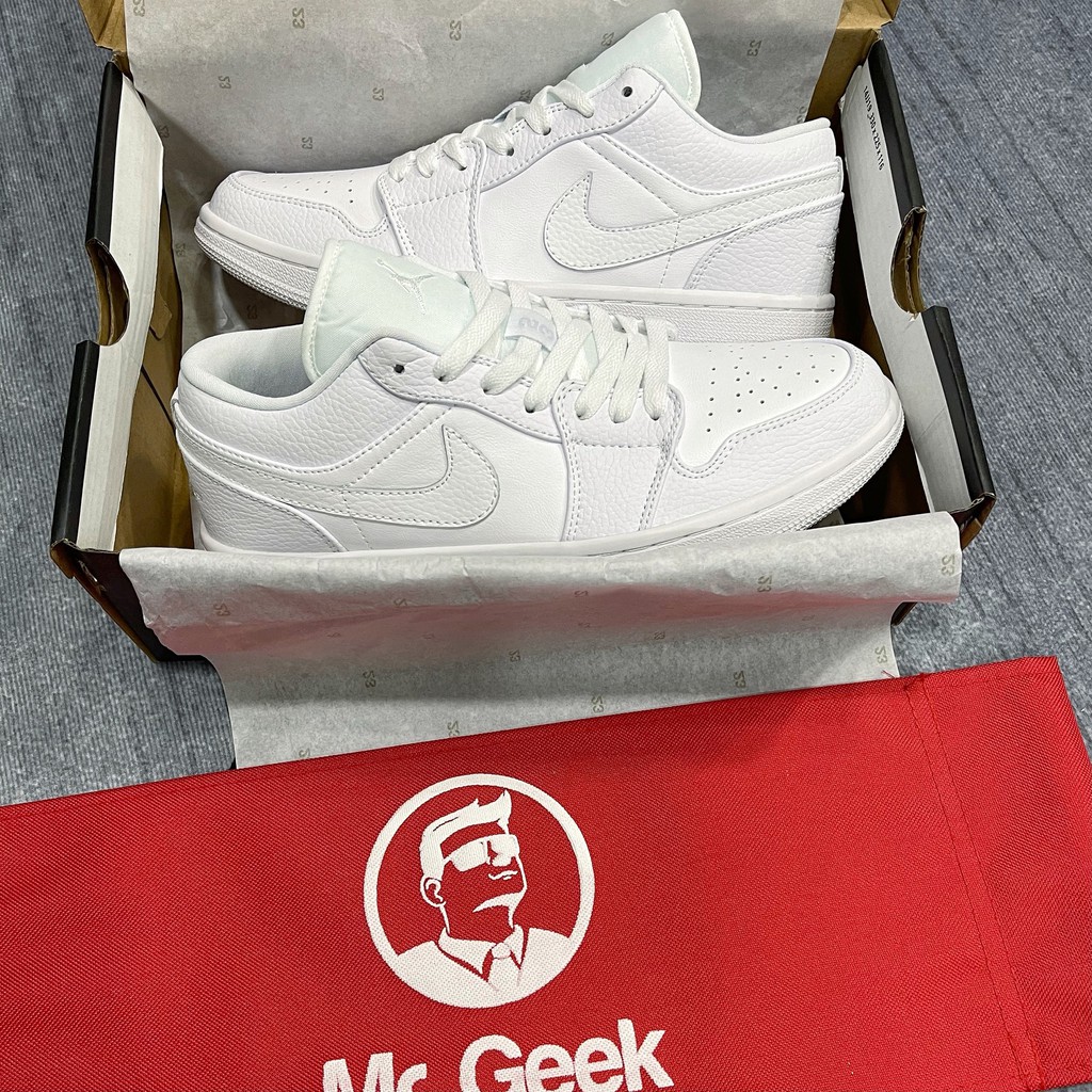 [Geeksneaker] Giày Sneaker cổ thấp - Jordan 1 Low All WHITE