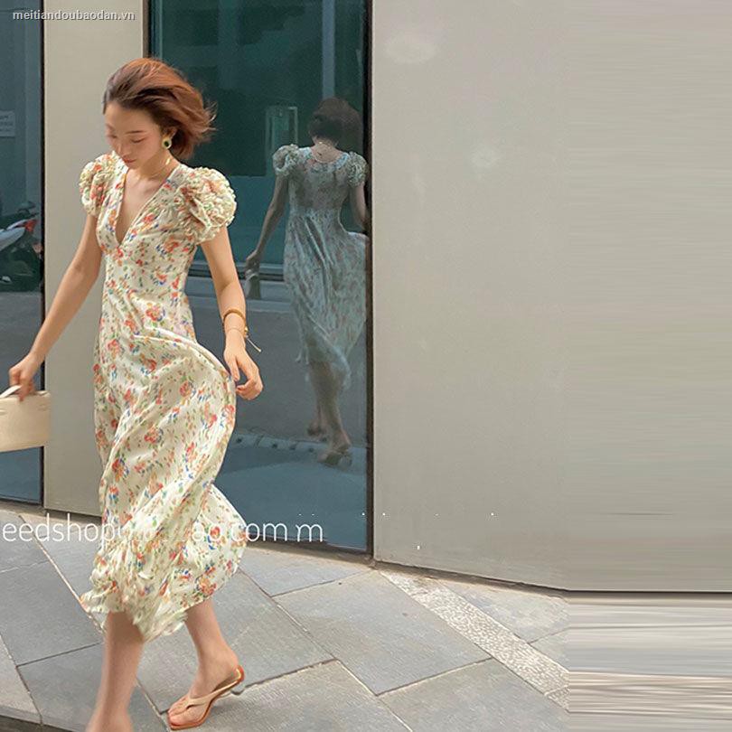 Đầm Dài Tay In Hoa Kiểu Retro Pháp Thời Trang Mùa Hè 2021 (12 Ngày) | BigBuy360 - bigbuy360.vn