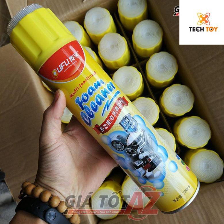 SIÊU RẺ Xịt tẩy vệ sinh ĐỒ DA ,bếp ga,chậu rửa,giầy,dép,nội thất ô tô Foam Cleaner 650ml TECHTOY