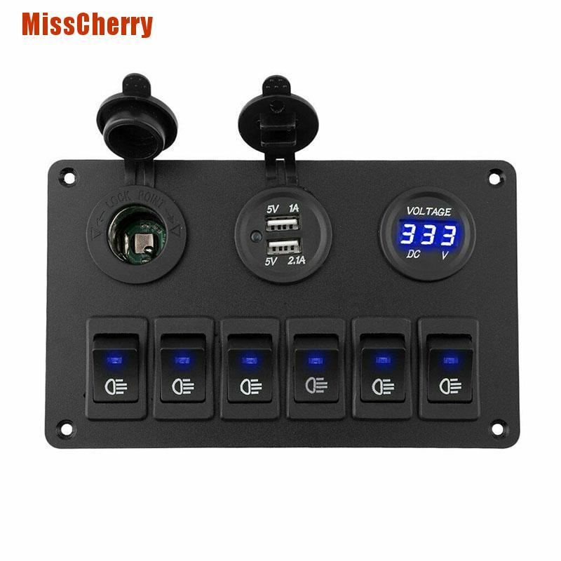Bảng Điều Khiển Đèn Led 6 Chân Cho Xe Hơi / Tàu Thuyền / Xe Tải