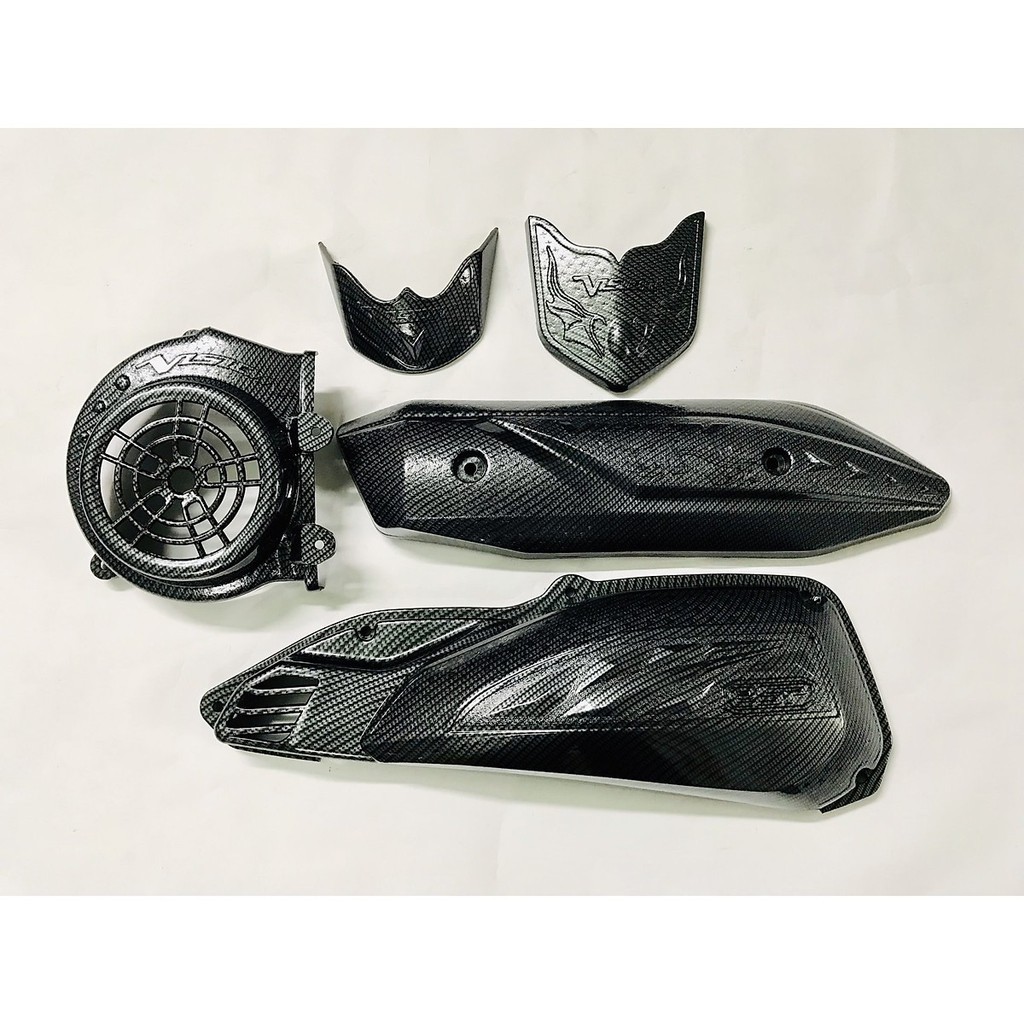 Vision 2015 - 2019 Bộ 5 món ốp Carbon Combo (ốp pô - ốp pô e - ốp quạt - mỏ dè trước sau ) - STN