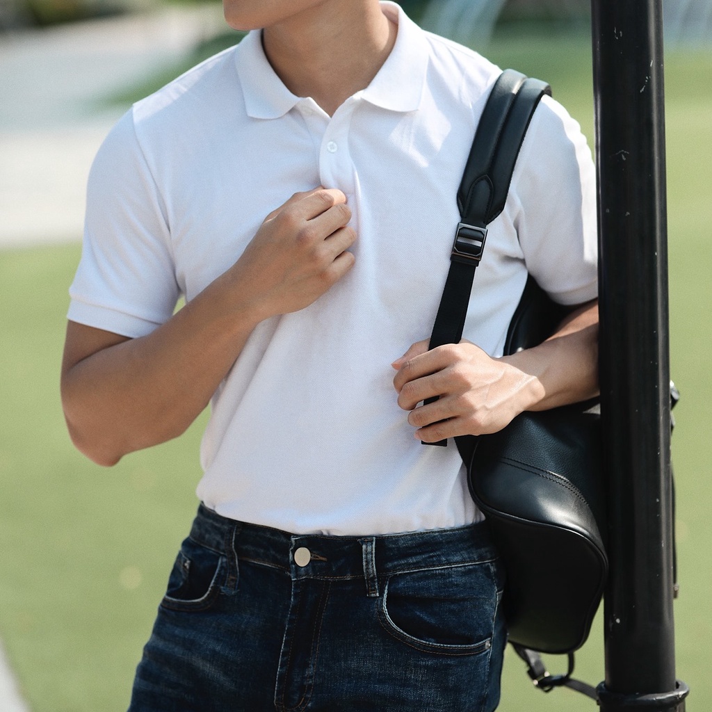 Áo Thun Polo OmShala Thêu Tên Riêng Cotton Dáng Slim Fit | BigBuy360 - bigbuy360.vn