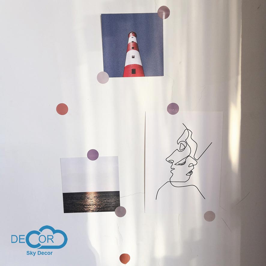 Sticker tròn Sky Decor nhiều màu sắc, phong cách Morandi - Dán bìa tạp chí, trang trí nhà cửa