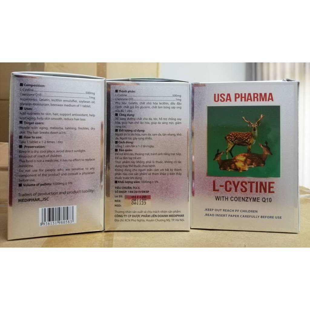 Viên Uống L-Cystine Bổ Sung Tổng Hợp Cải Thiện Tình Trạng Làm Đẹp Tóc,Móng,Da Tốt Hơn
