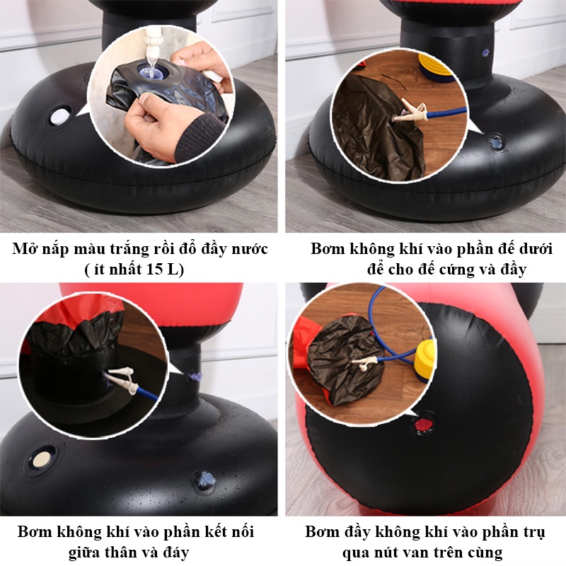 Bao Cát Võ Thuật - Trụ Hơi Đấm Bốc Phản Xạ Phiên Bản 3.0 - Bao Trụ Đấm Bốc Tự Cân Bằng