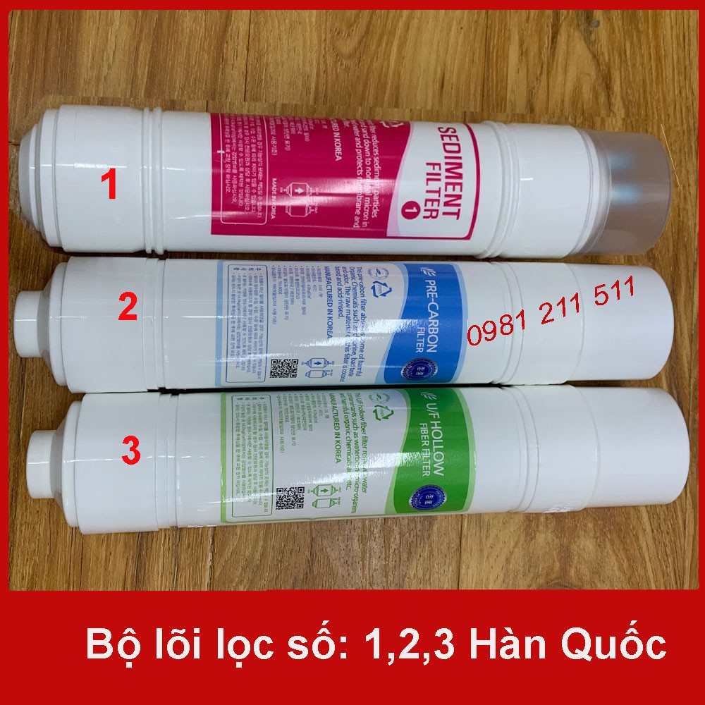 Bộ lõi lọc nước Hàn Quốc số 1,2,3 dùng cho máy lọc nước Coway,Korihome,Kangaroo