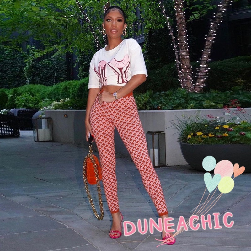 DUNEA Set Áo 2 Dây Lửng + Quần Dài Ống Rộng Thời Trang Nữ