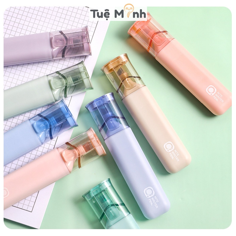 Bộ 4 bút highlight cỡ lớn màu Pastel HI08 bút dạ quang đánh dấu nhớ cỡ to màu Morandi đẹp mắt
