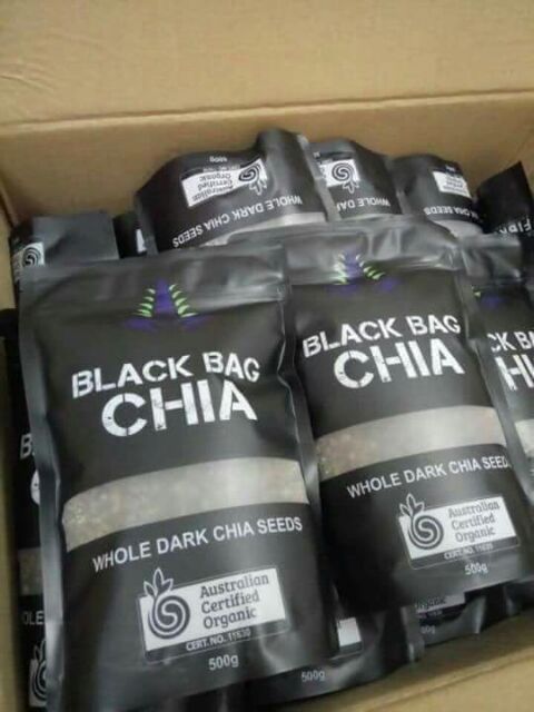 HẠT CHIA ÚC EM Super Foods Black Bag Chia . Combo 2 túi 1kg ( túi 500gr)