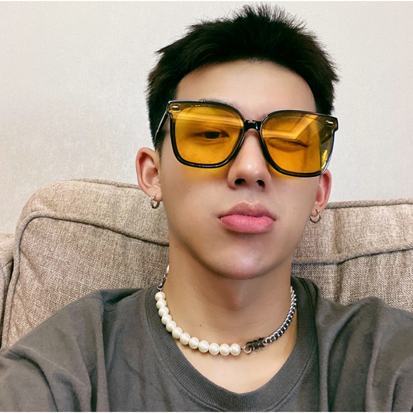 (KIQI-FASHION) COD Kính Mát Gọng Vuông Lớn Chống Tia UV Thời Trang Dành Cho Nam Và Nữ