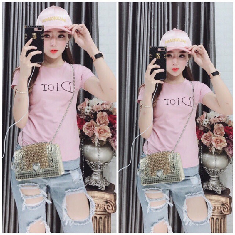 Áo thun thái thêu form ôm chụp thật sale sốc