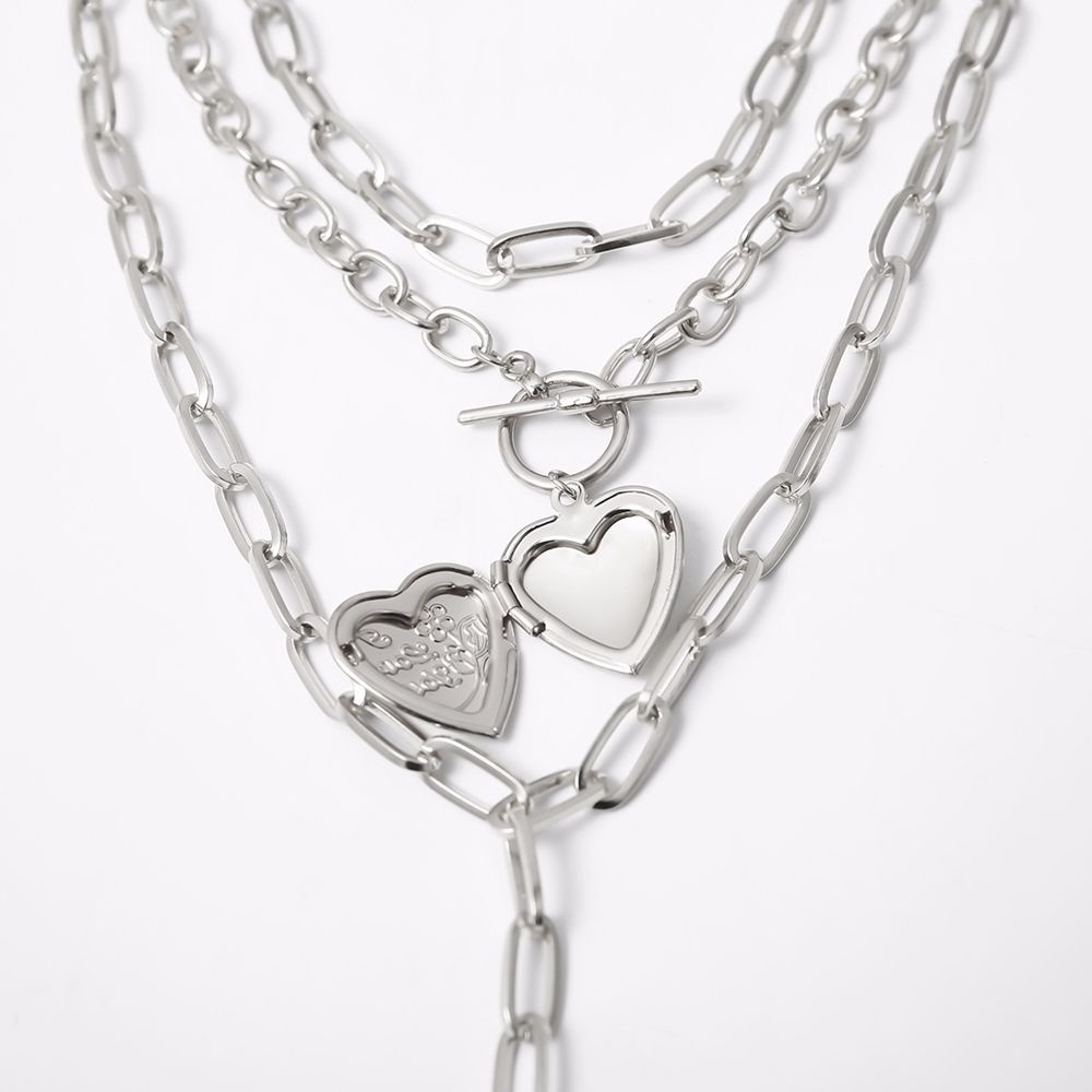 vòng cổ Ba Lớp Mặt Hình Chữ Y Phong Cách Harajuku Dành Cho Nam Và Nữ