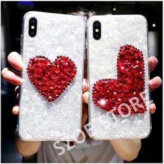 Ốp lưng đính đá trái tim xinh xắn cho iPhone 12 Mini 12 Pro Max 11 Pro Max X XS XR XSMax 8 7 6 6s Plus SE 2020