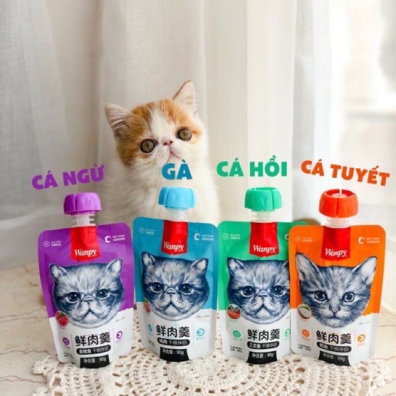 Súp Thưởng Cho Mèo Wanpy 90g (Có Nắp Vặn Tiện Lợi) - Mixo Pet Town